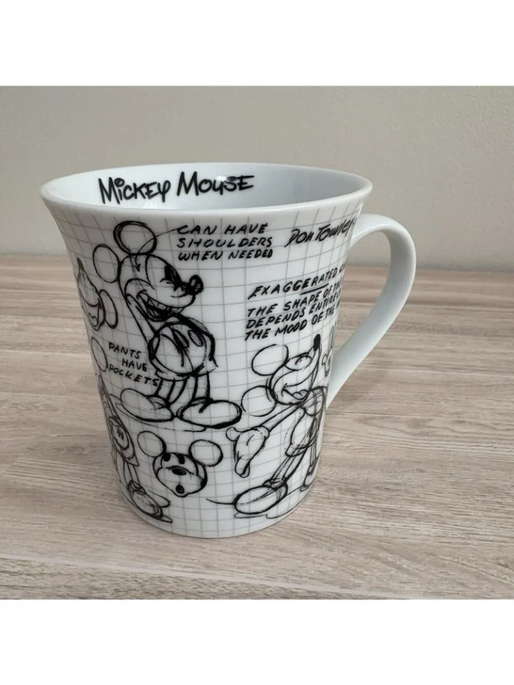 Disney Sketchbook Mickey Mouse Black White Ceramic Mug 2008
